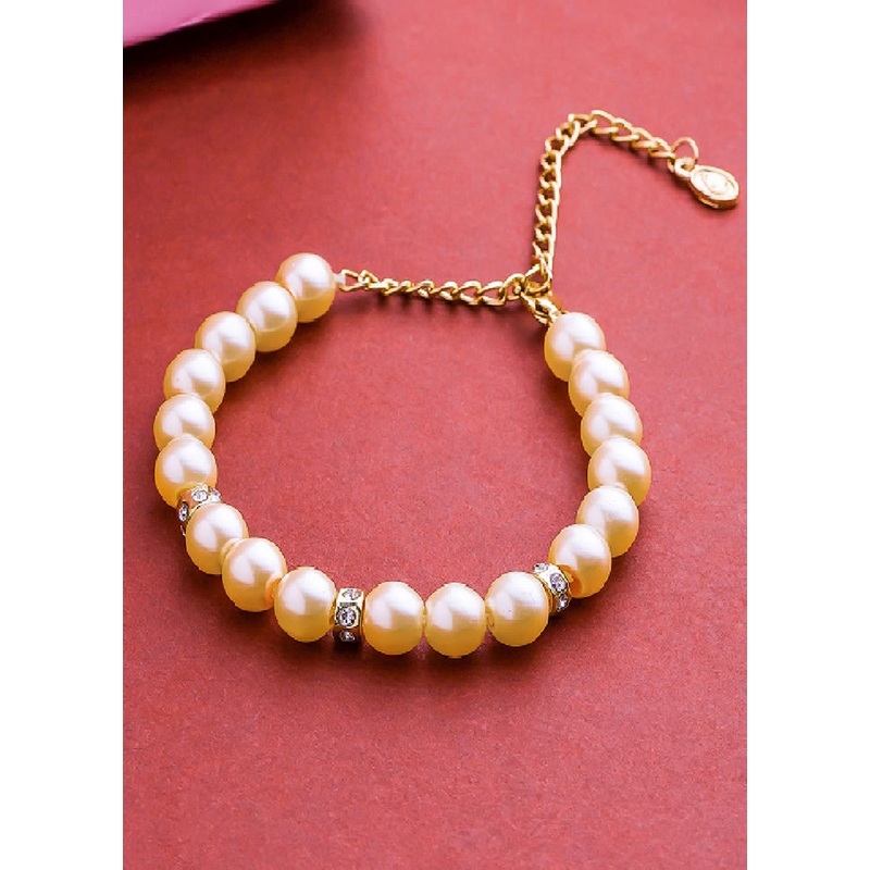 Gold Plated Graceful Pearl Bracelet - JD986594174