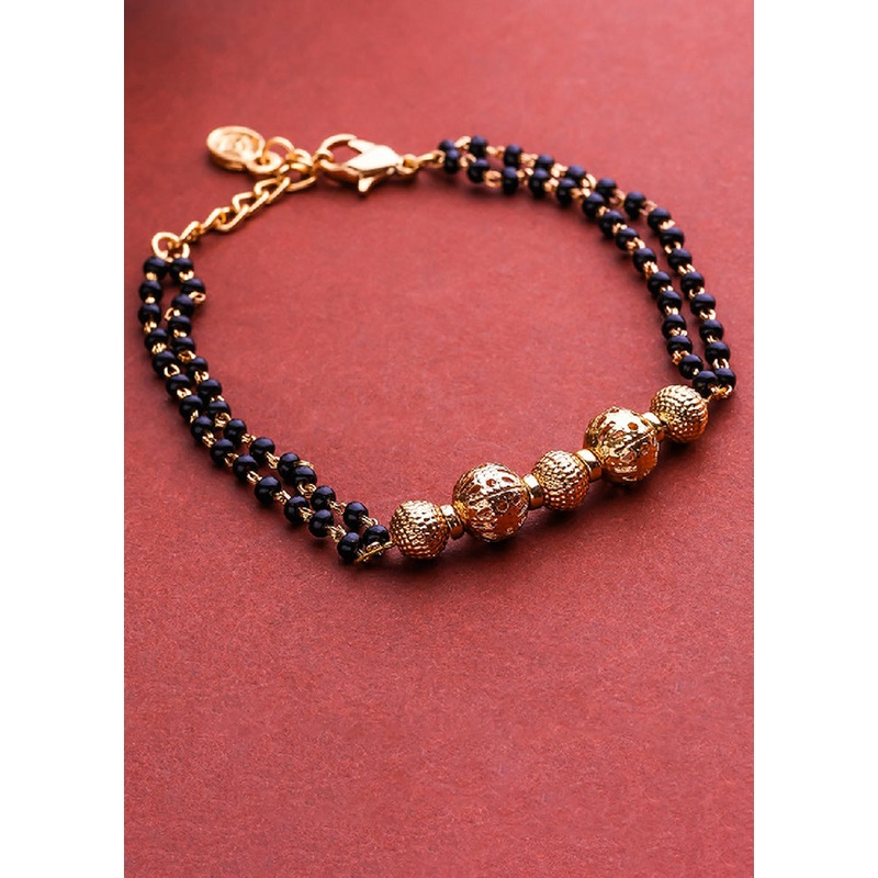 Gold Plated Ravishing Bead Mangalsutra Bracelet - JD986594149