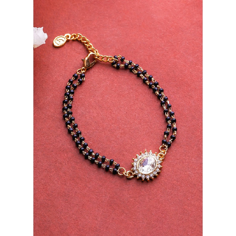 Gold Plated Significant Mangalsutra Bracelet - JD986594156