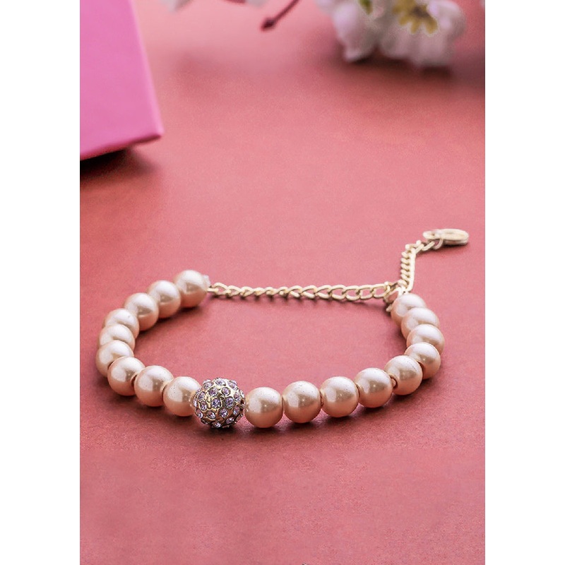 Gold Plated Splendid Pearl Bracelet - JD986594162