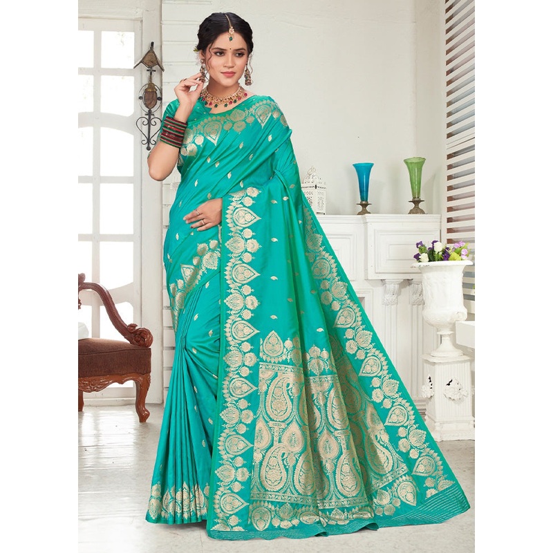 Lemon Spun Silk Saree With Blouse Piece - JD986593846