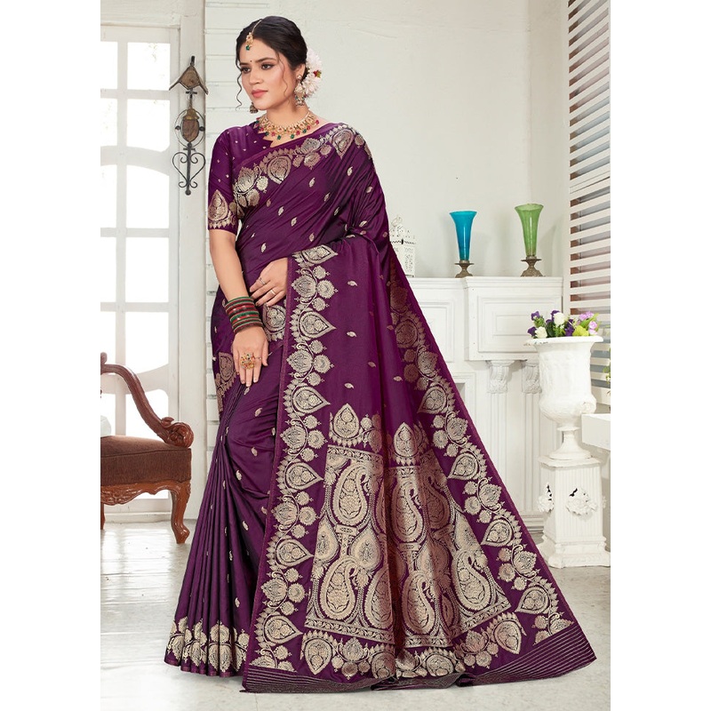 Pink Spun Silk Saree With Blouse Piece - JD986593844
