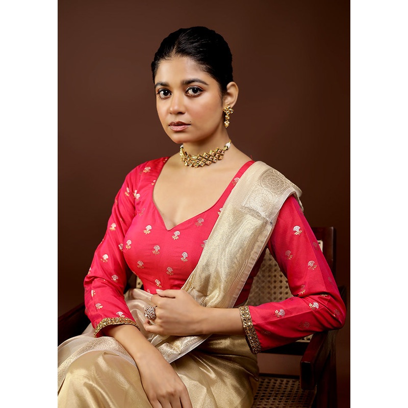Rani Pink Brocade Designer Blouse - JD986593871