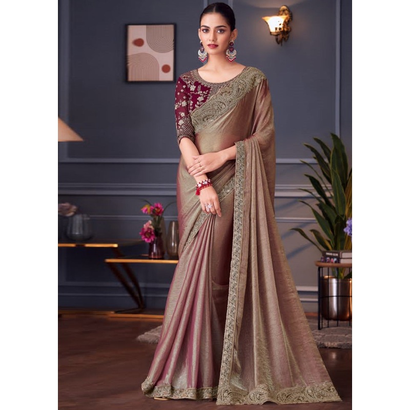 Multicolor Spun Silk Saree With Blouse Piece - JD986593763
