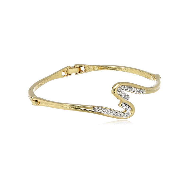 Estele Diamond Stone Trendy Design Curve Bracelet - JD986592962