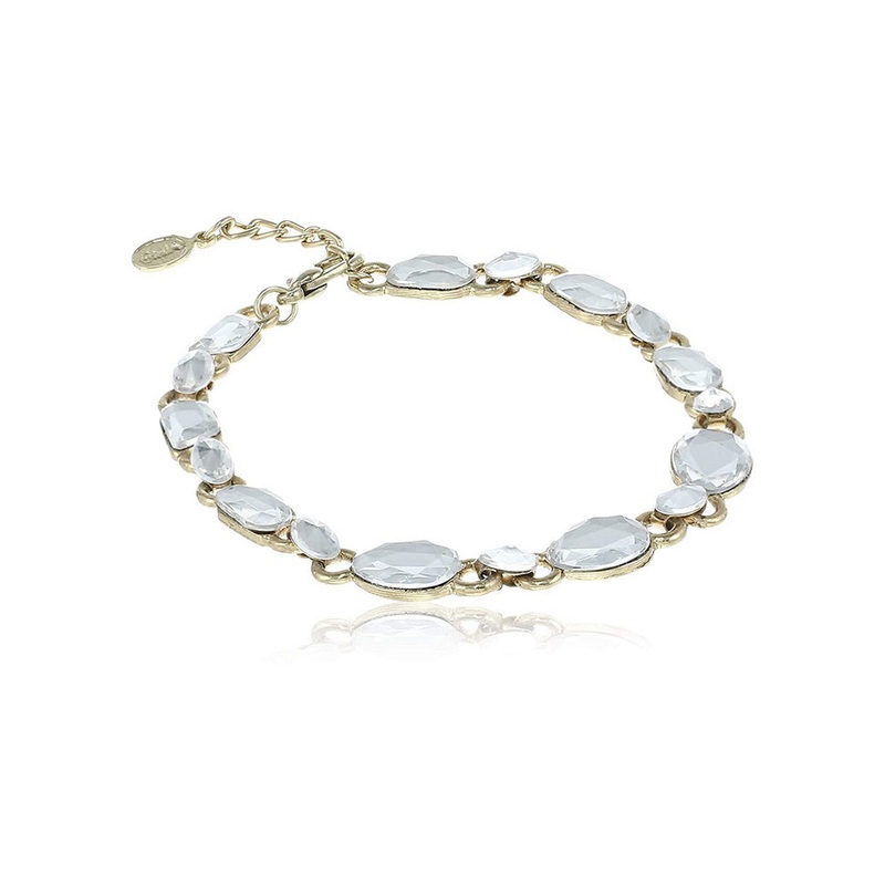 Estele Gold Plate Bracelet with Crystals - JD986592937