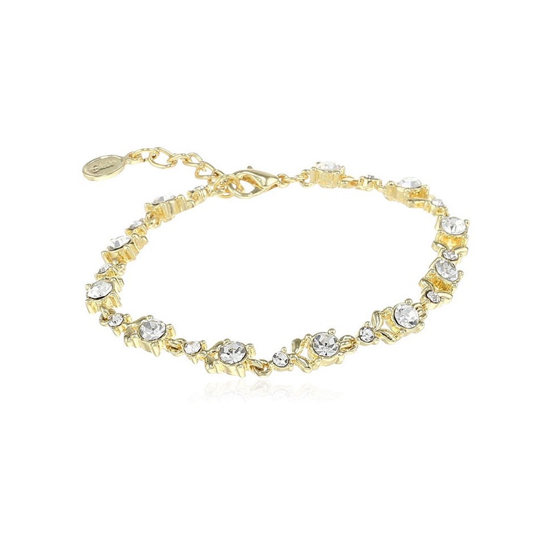 Estele Gold Plate Bracelet with Crystals - JD986593054