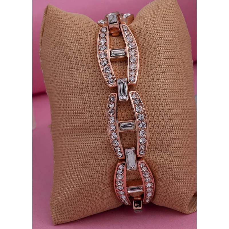 Estele Gold Plate Bracelet with Crystals - JD986593055