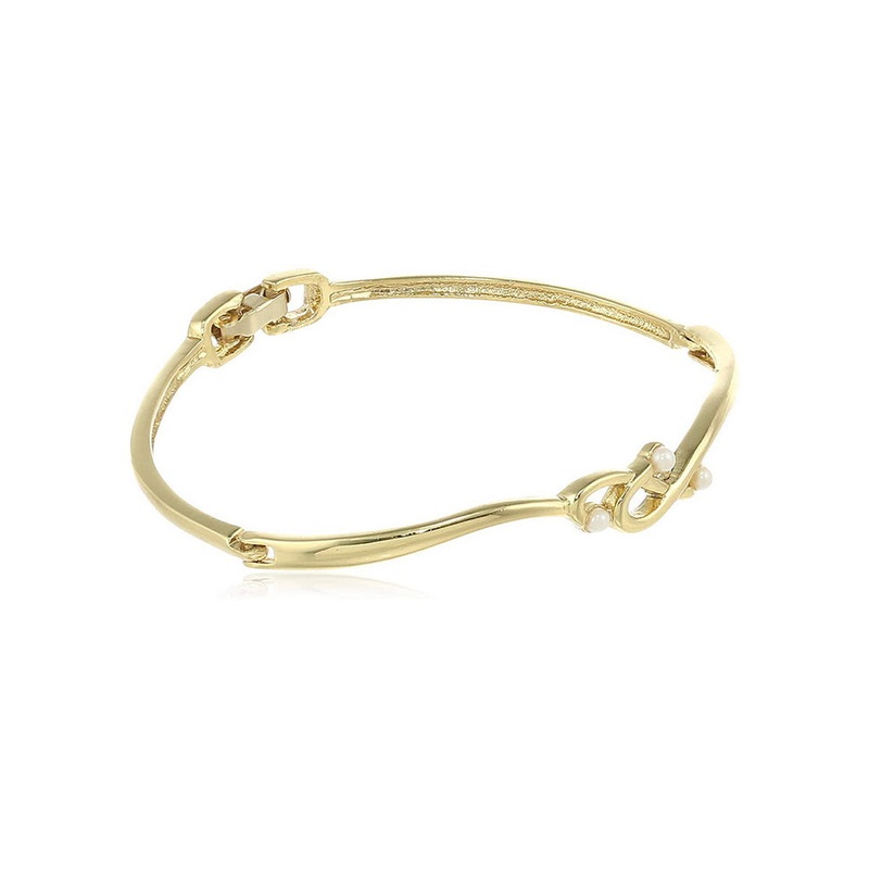 Estele Gold Plated Conjoined Pearl Bracelet - JD986592984