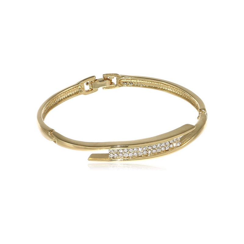 Estele Gold Plated Deep Heart Cuff Bracelet - JD986593019