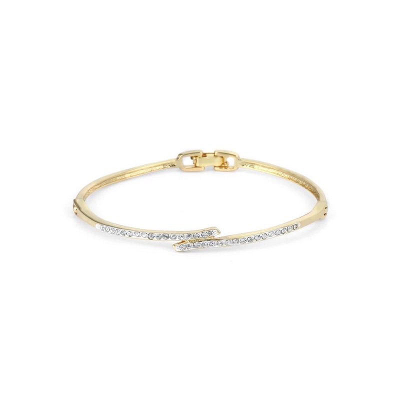 Estele Gold plated Diamond Sleek Bracelet - JD986592921