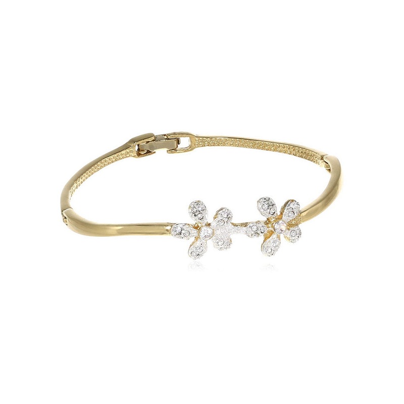 Estele Gold Plated Double Line Cuff Bracelet - JD986593041