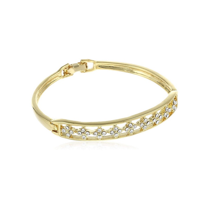 Estele Gold Plated Floral Rivet Bracelet - JD986592958