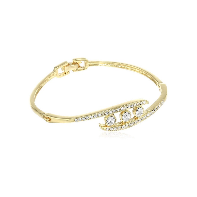 Estele Gold Plated Sandwiched Cuff Bracelet - JD986593020