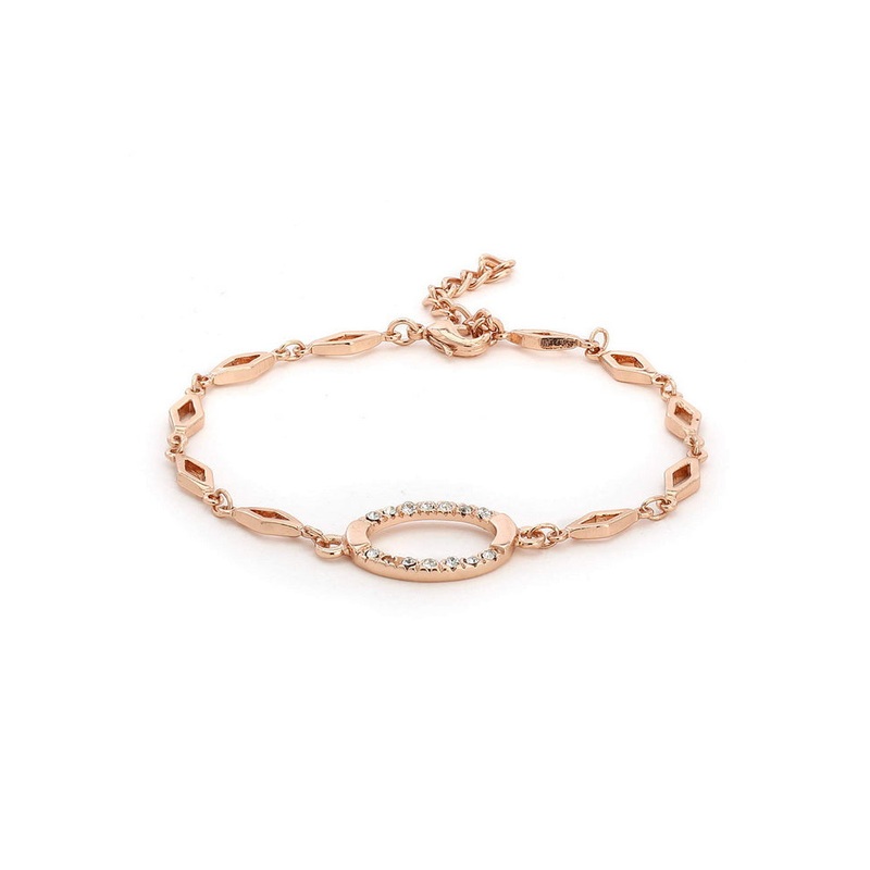 Estele Rhodium Plated Opal Chain Bracelet - JD986593053
