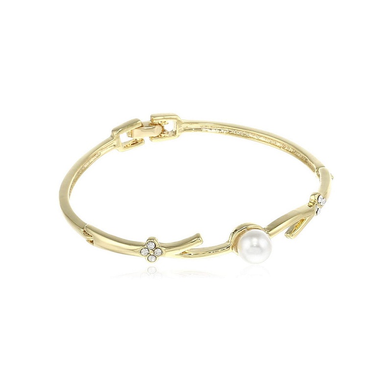 Estele Rhodium Plated Pearl Bracelet - JD986592928