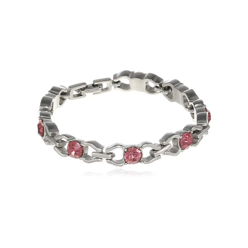 Estele Rhodium Plated Pink Bracelet - JD986593030