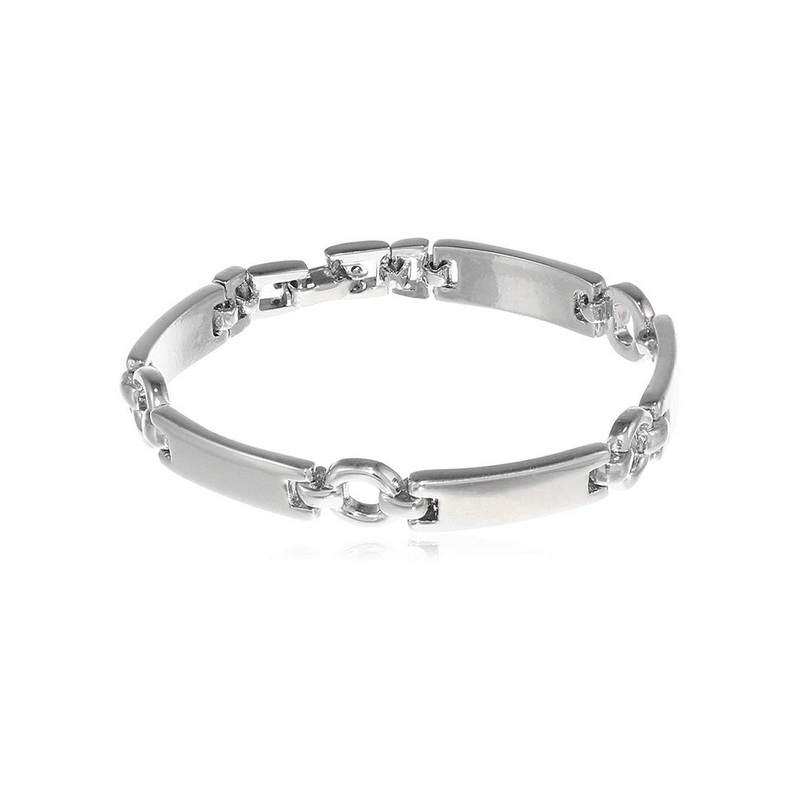 Estele Violet Stone Embedded Link Bracelet - JD986592907