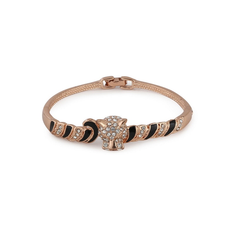 Estelle Black Enamel with Austrian Crystal Bracelet - JD986591863