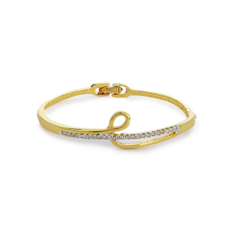 Estelle Gold Plated White Stone Bracelet For Womens - JD986591867