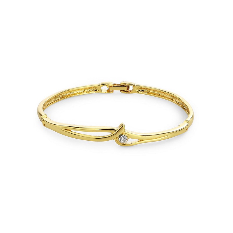 Estelle Gold Plated White Stone Kaada Bracelet For Women - JD986591993
