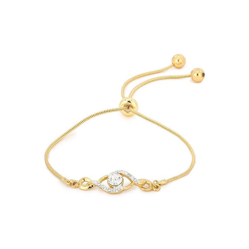 Estelle Round Shaped White Austrian Crystal Bracelet - JD986591910