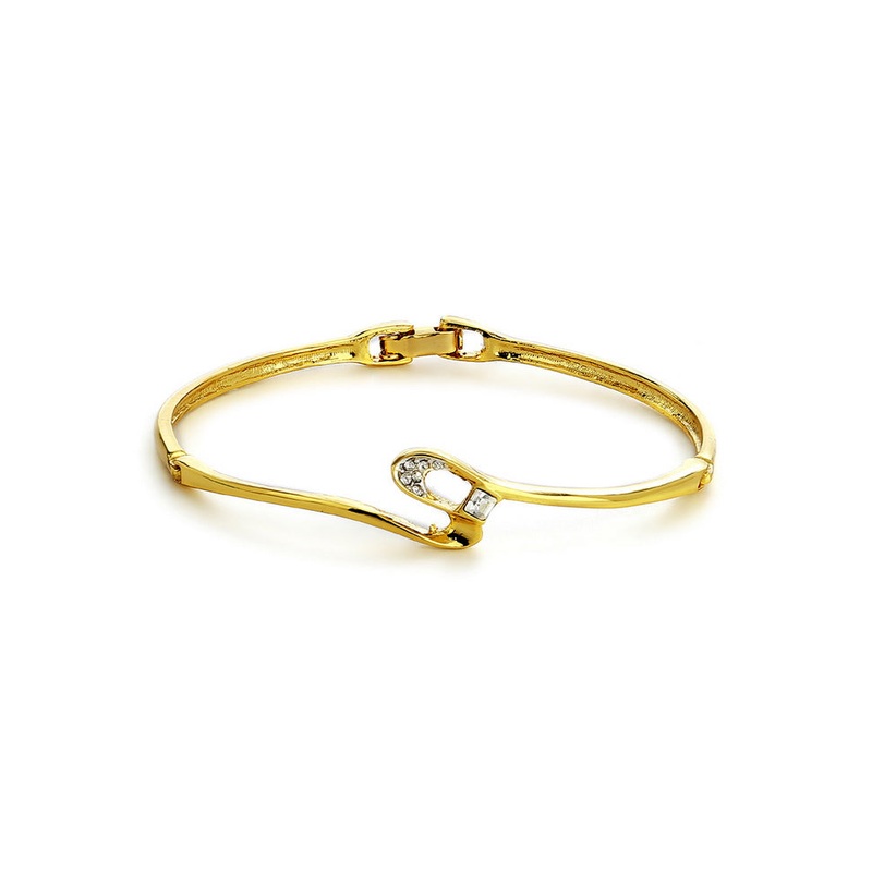 Estelle Gold Plated Crystal Stone Womens Bangle Bracelet - JD986591833