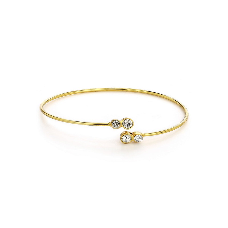 Estelle Gold Plated White Stone Bracelet For Womens - JD986591841
