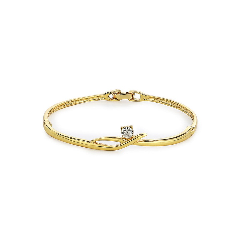 Estelle White Crystal Stone Bangle Bracelet For Womens - JD986591832