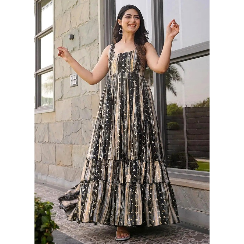 Multicolor Readymade Rayon Indian Dress - JD986591669