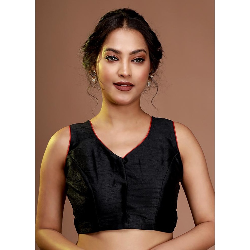 Black Silk Designer Blouse - JD986591466
