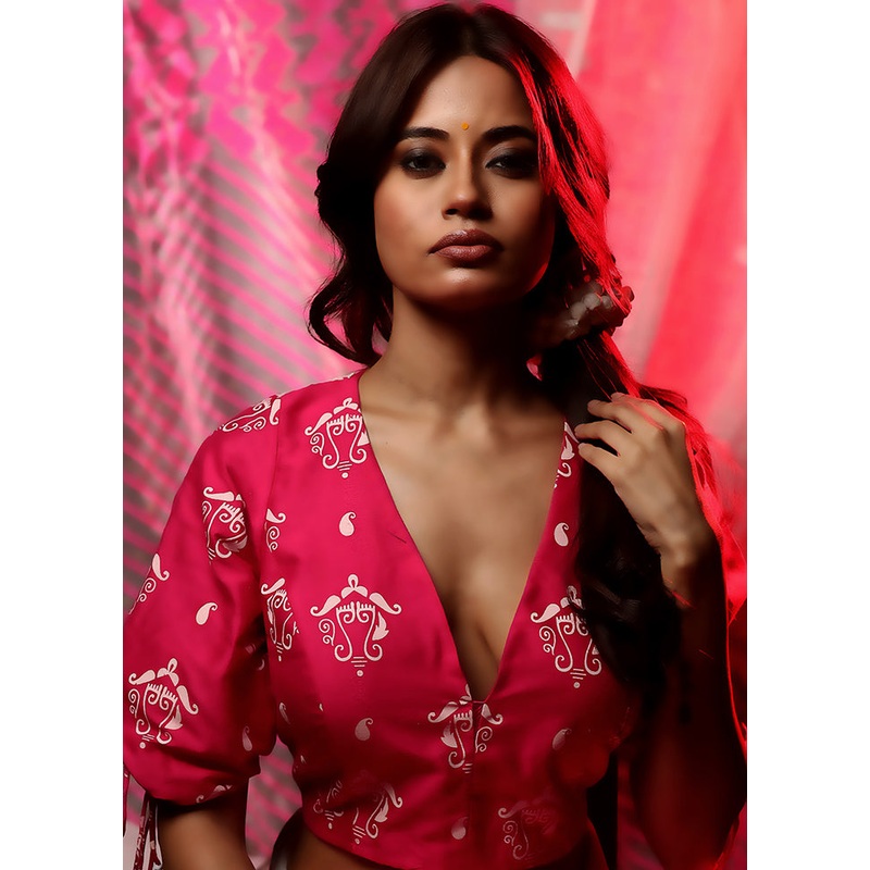 Pink Cotton Silk Designer Blouse - JD986591462