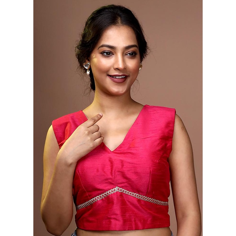 Pink Silk Designer Blouse - JD986591464