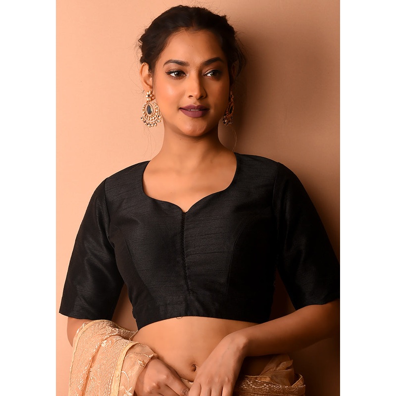 Black Silk Designer Blouse - JD986591424