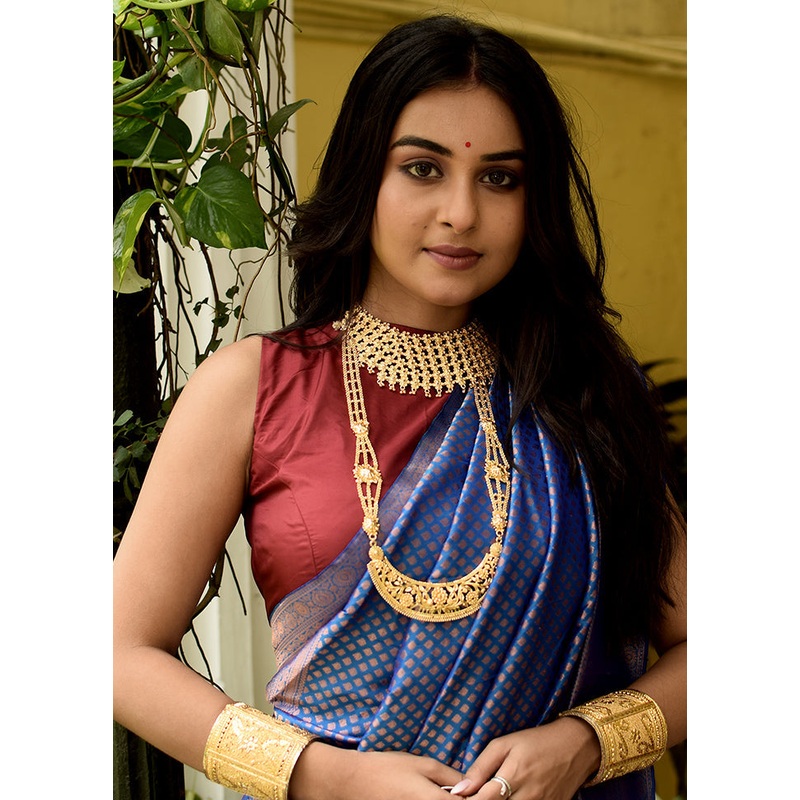Maroon Pure Silk Designer Blouse - JD986591370