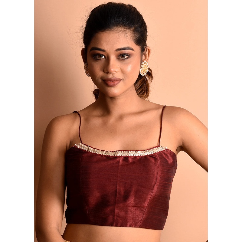 Maroon Silk Designer Blouse - JD986591413