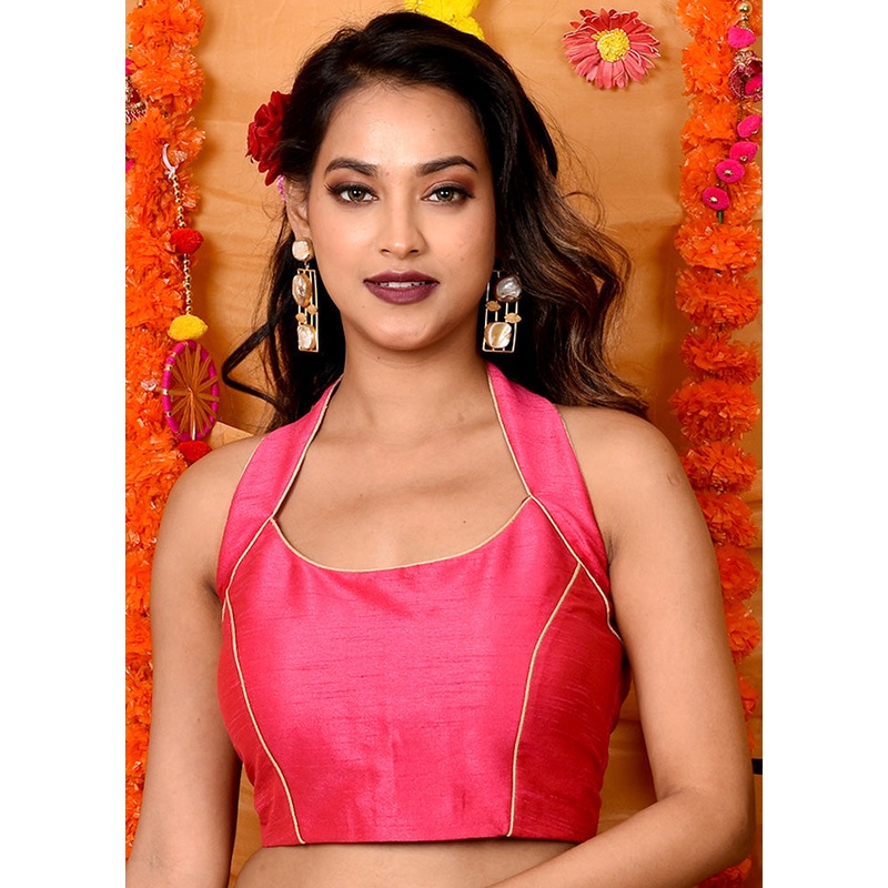 Pink Silk Designer Blouse - JD986591362