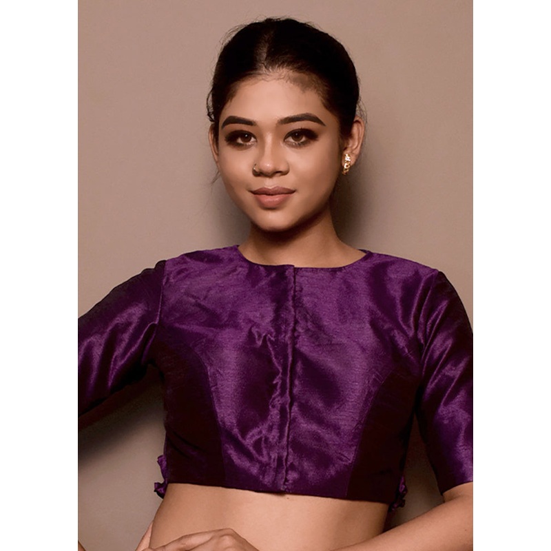 Purple Dupion Silk Designer Blouse - JD986591368