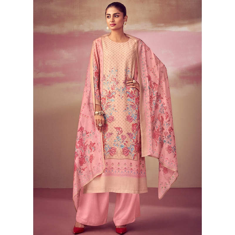 3 Pc Pink Unstitched Cotton Suit Set - JD986591057