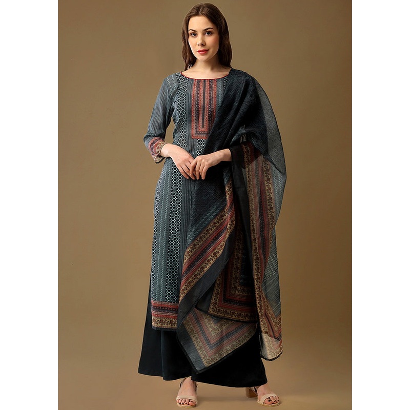 3 Pc Livid Unstitched Maheshwari Silk Suit Set - JD986590791