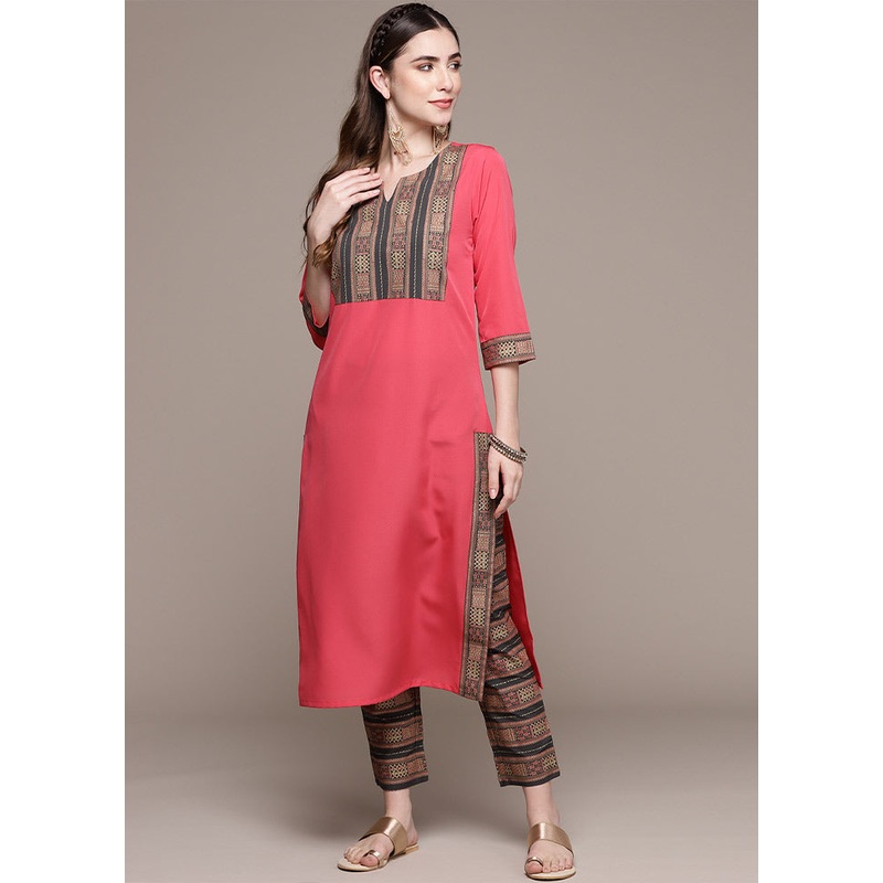 2 Pc Coral Readymade Silk Kurti Set - JD986590310