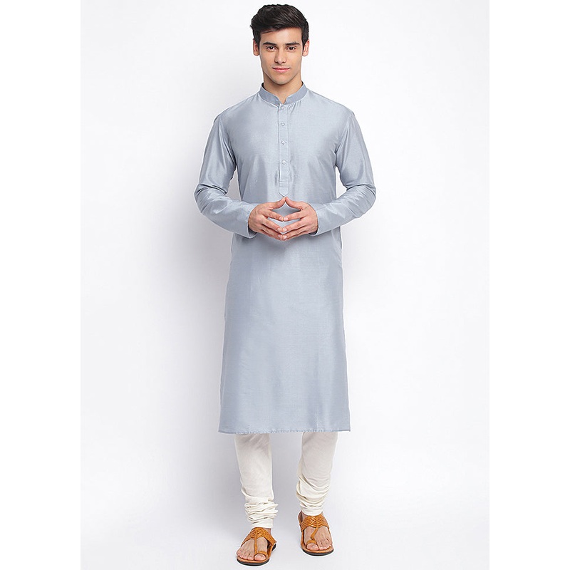 2 Pc Livid Solid Dupion Silk Kurta Pajama Set - JD986590121