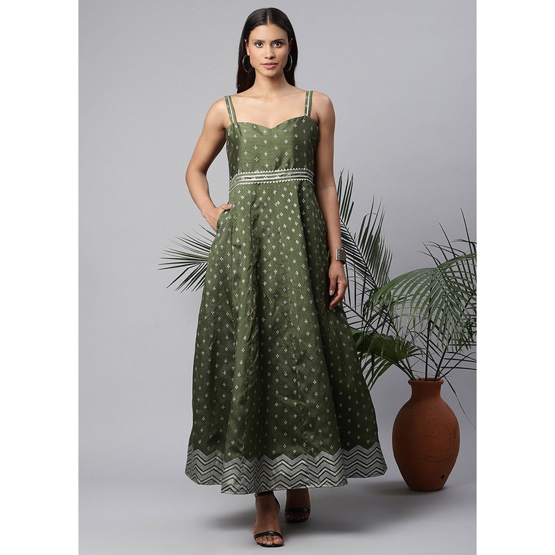 Green Readymade Silk Woven Kurti - JD986590288