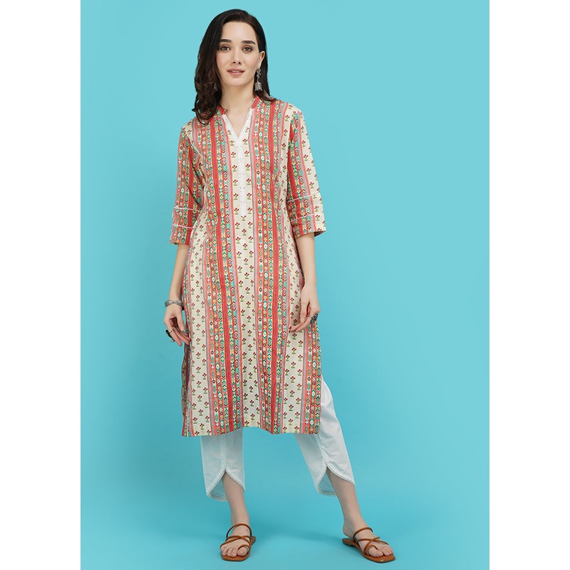 Multicolor Cotton Printed Kurti - JD986590259