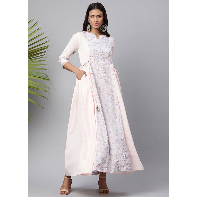 Pink Readymade Silk Woven Kurti - JD986590284