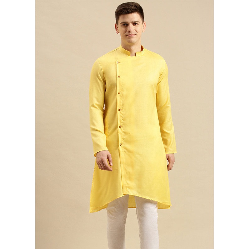 Red Cotton Kurta And Pajama Set - JD986590147