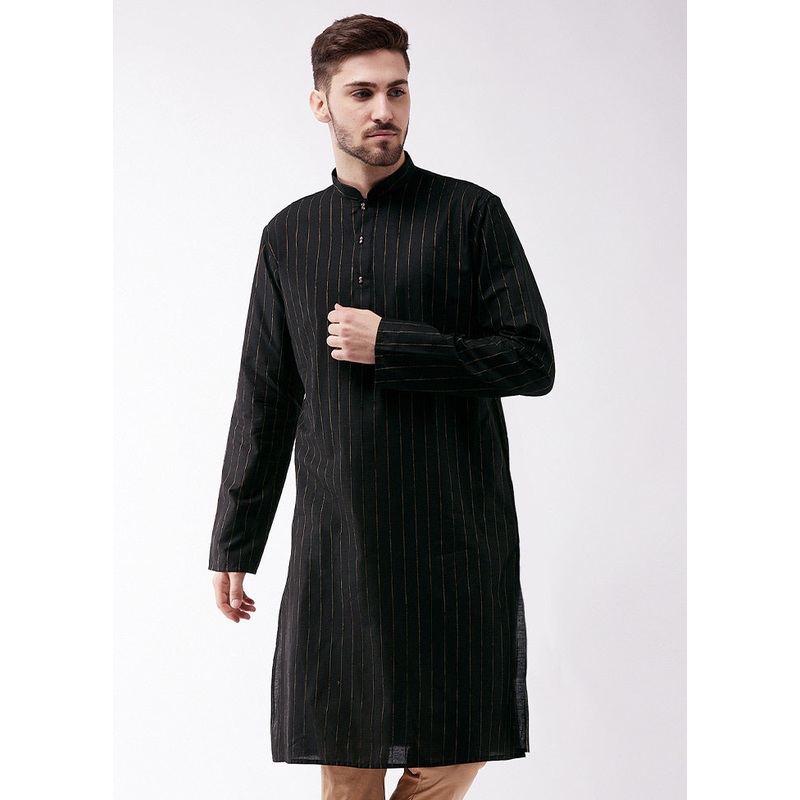 Black Cotton Printed Kurta - JD986590025