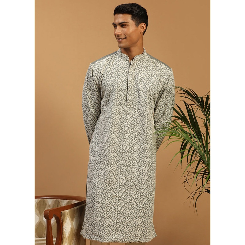 Grey Readymade Georgette Kurta - JD986589977