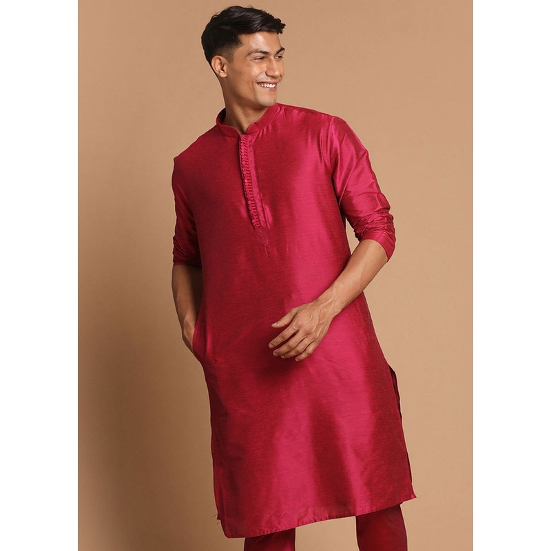 Magenta Cotton Printed Kurta - JD986589997