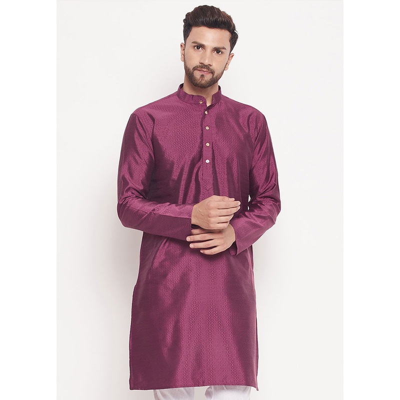 Purple Readymade Silk Kurta - JD986589960
